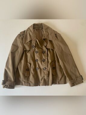 Classic Women's cropped Trench Jacket in Brown